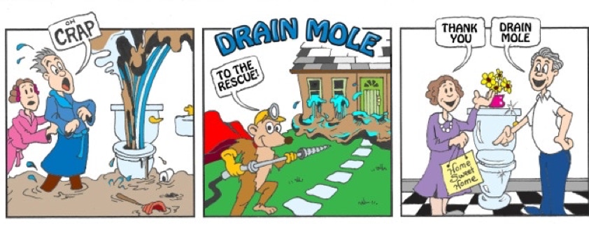 DRAIN MOLE cartoon